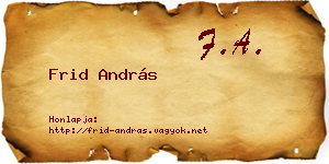Frid András névjegykártya
